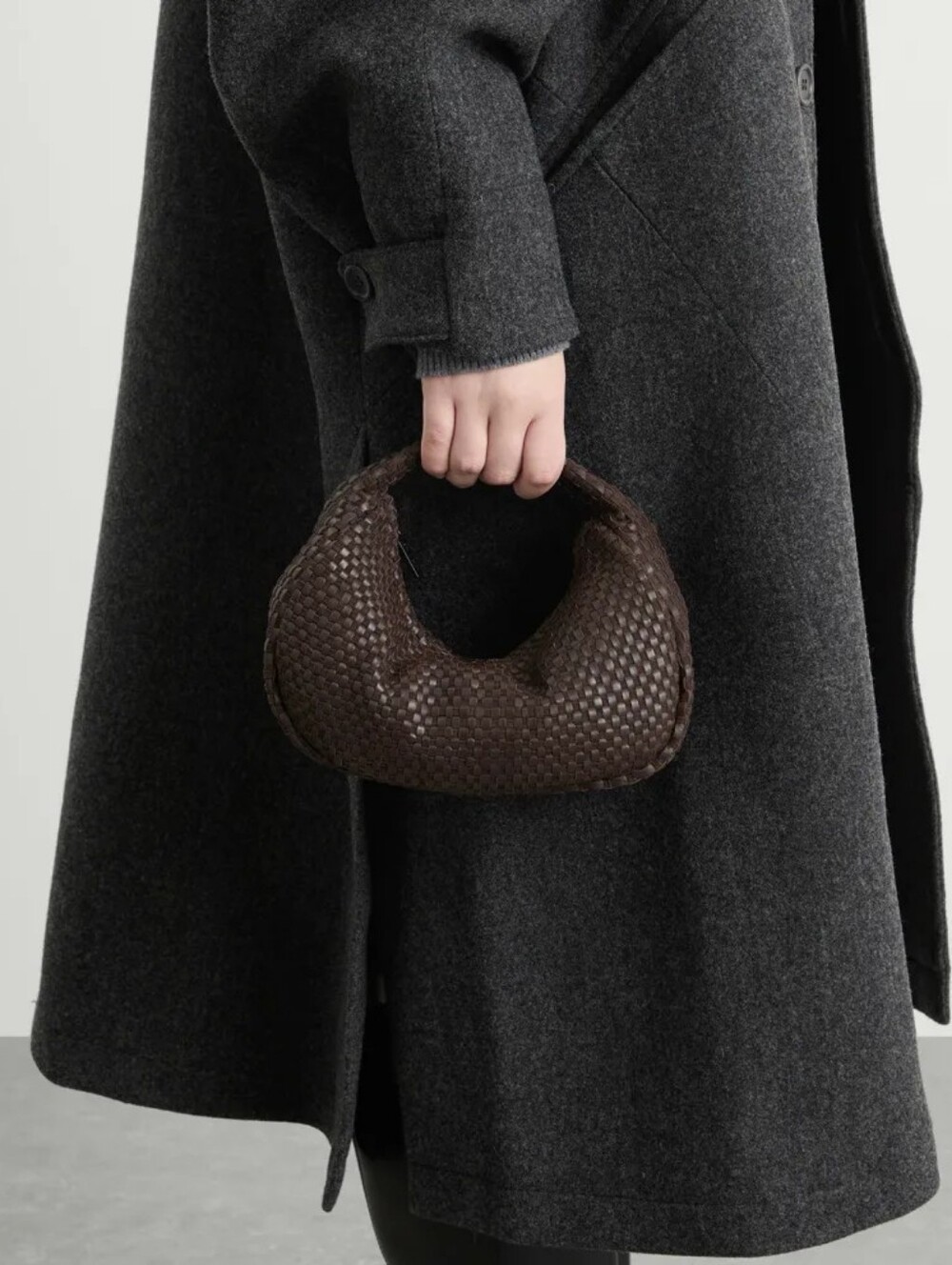 St. Agni Lattice Weave Mini Bon Bon Bag in Coffee